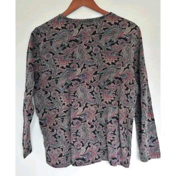 Lauren Ralph Lauren Shirt Womens 1X Plus Paisley Boho Indie Hippie Whimisgoth - Picture 5 of 5